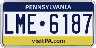 PA license plate LME6187