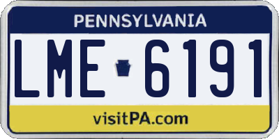 PA license plate LME6191