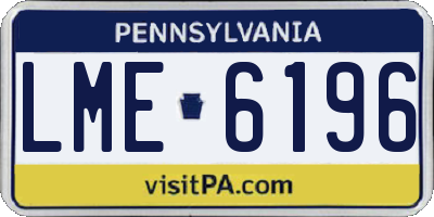 PA license plate LME6196