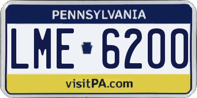PA license plate LME6200