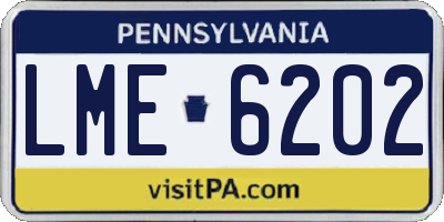 PA license plate LME6202