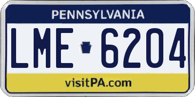 PA license plate LME6204