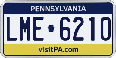 PA license plate LME6210