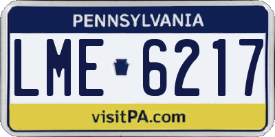 PA license plate LME6217