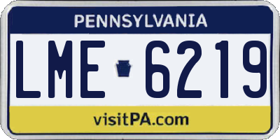 PA license plate LME6219