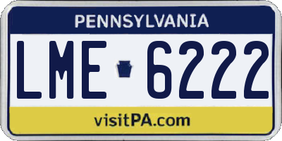 PA license plate LME6222