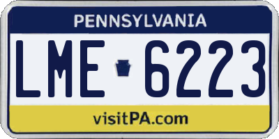 PA license plate LME6223