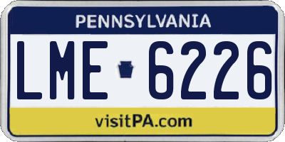 PA license plate LME6226