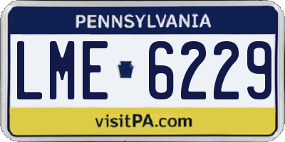 PA license plate LME6229