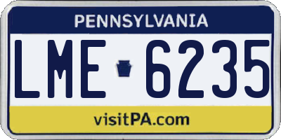 PA license plate LME6235