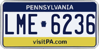 PA license plate LME6236