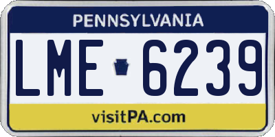 PA license plate LME6239