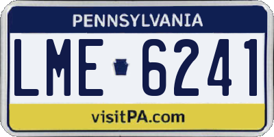 PA license plate LME6241