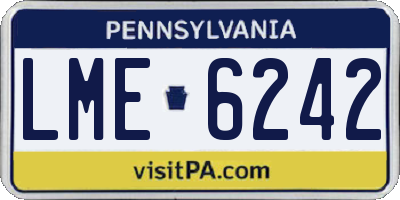 PA license plate LME6242