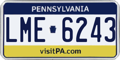 PA license plate LME6243