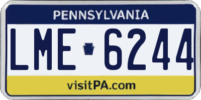 PA license plate LME6244