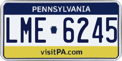 PA license plate LME6245