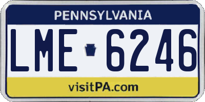 PA license plate LME6246