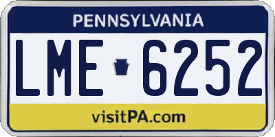 PA license plate LME6252