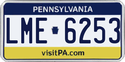 PA license plate LME6253