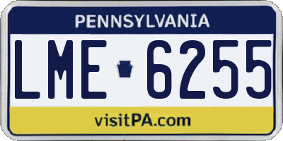 PA license plate LME6255