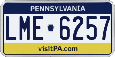 PA license plate LME6257