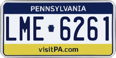 PA license plate LME6261