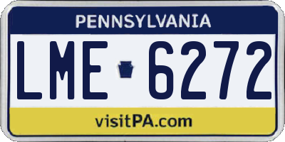 PA license plate LME6272