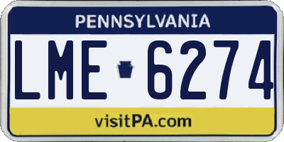 PA license plate LME6274