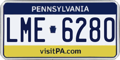 PA license plate LME6280