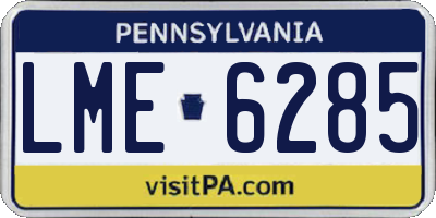 PA license plate LME6285