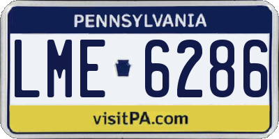PA license plate LME6286