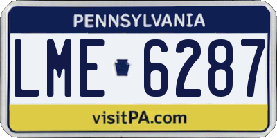 PA license plate LME6287