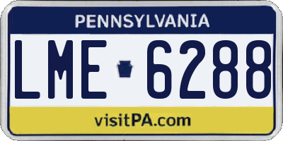 PA license plate LME6288