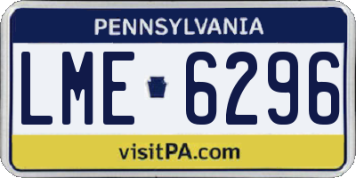 PA license plate LME6296