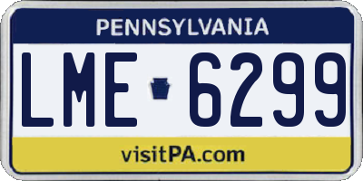 PA license plate LME6299