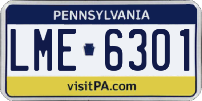 PA license plate LME6301