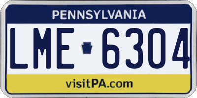 PA license plate LME6304
