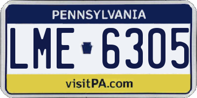 PA license plate LME6305