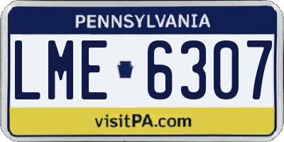 PA license plate LME6307