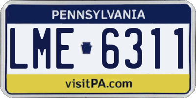 PA license plate LME6311