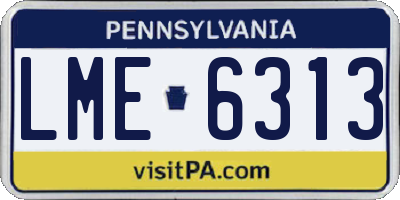 PA license plate LME6313