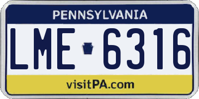 PA license plate LME6316