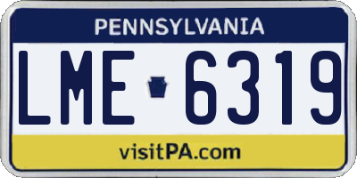 PA license plate LME6319