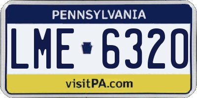 PA license plate LME6320