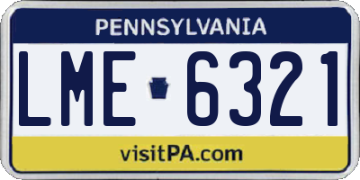 PA license plate LME6321