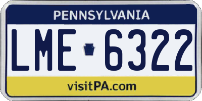 PA license plate LME6322