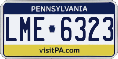 PA license plate LME6323