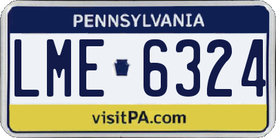 PA license plate LME6324