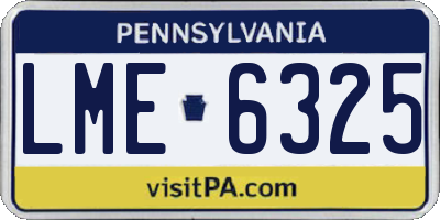 PA license plate LME6325